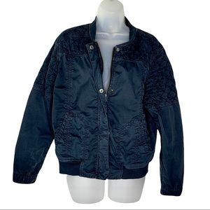 CARBON 2 COBALT Cotton Quilted Bomber Jacket sz L